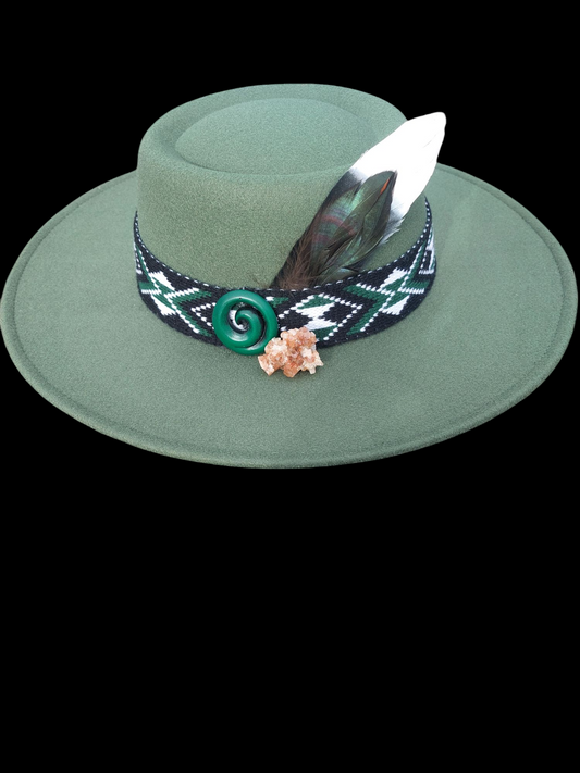 Wide Brim Olive Potae
